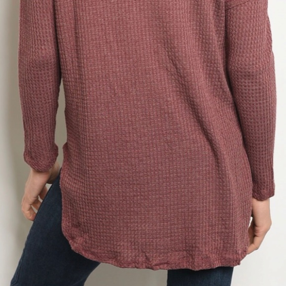 BURGUNDY WAFFLE TOP - Picture 6 of 9